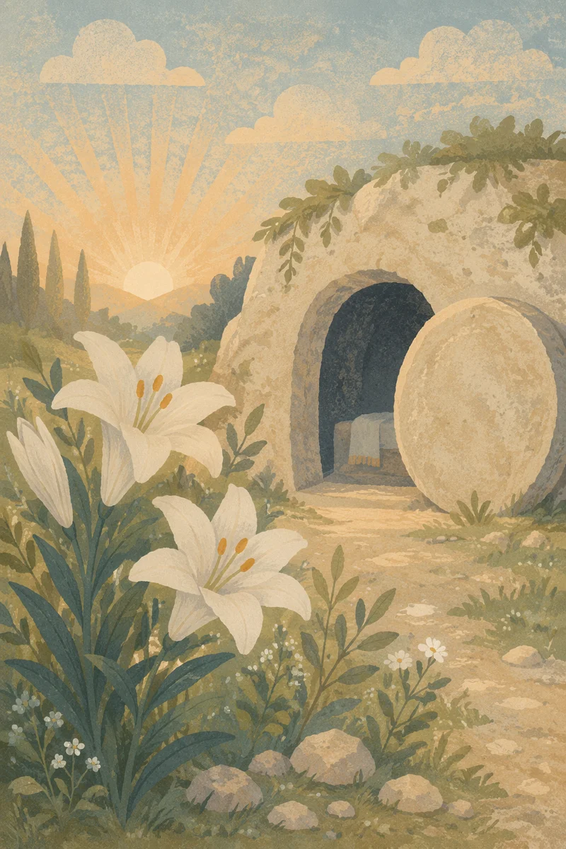 Easter Lilies by Empty Garden Tomb
