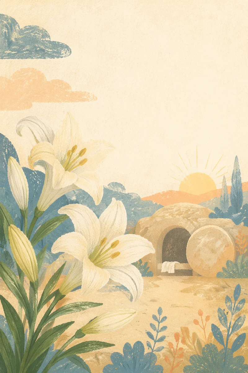 Easter Lilies Before the Empty Tomb