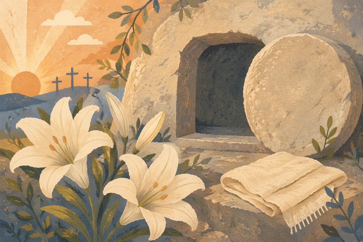 Easter Lilies at the Empty Garden Tomb