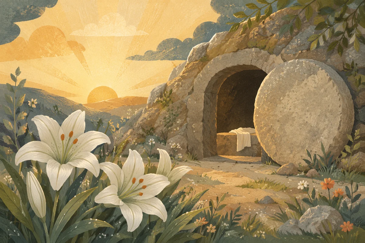 Easter Lilies at the Empty Garden Tomb
