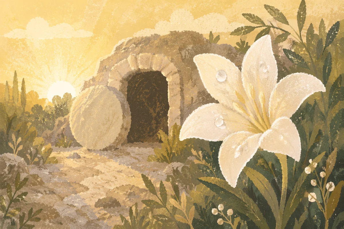 Easter Lily by the Empty Tomb