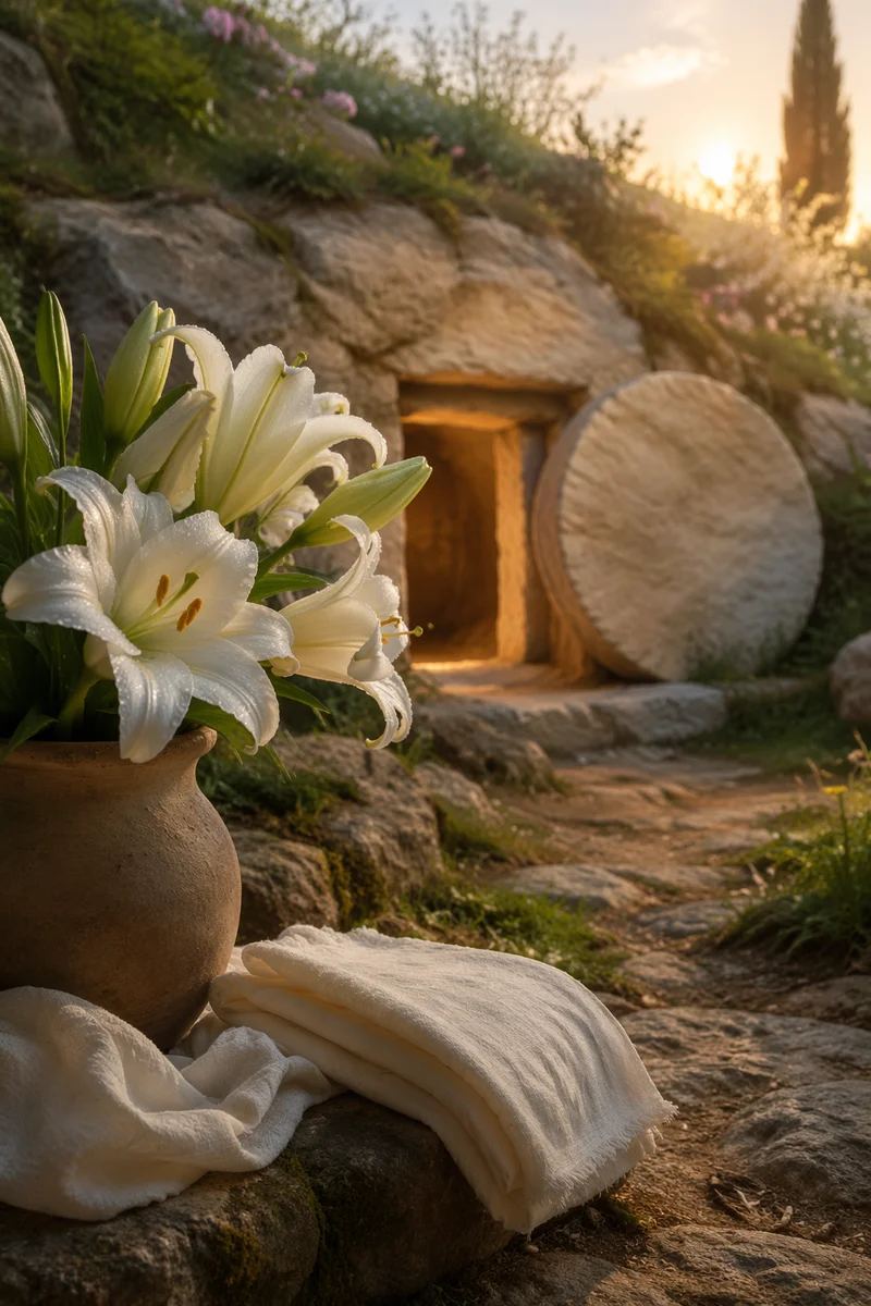 Easter Lilies by Empty Garden Tomb