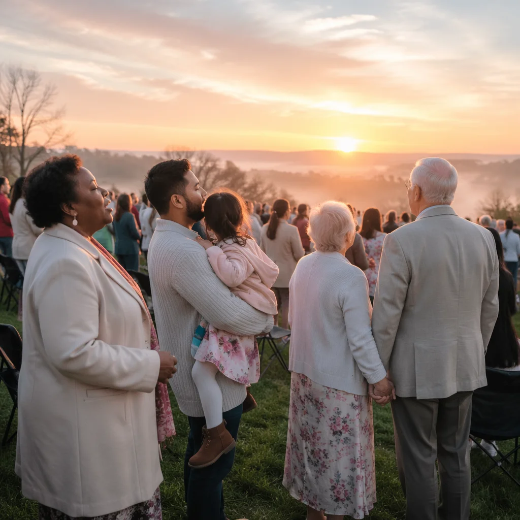 Outdoor Congregation at Easter Sunrise