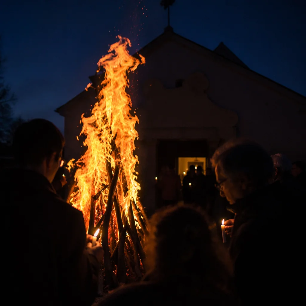 Easter Vigil Bonfire Candle Lighting