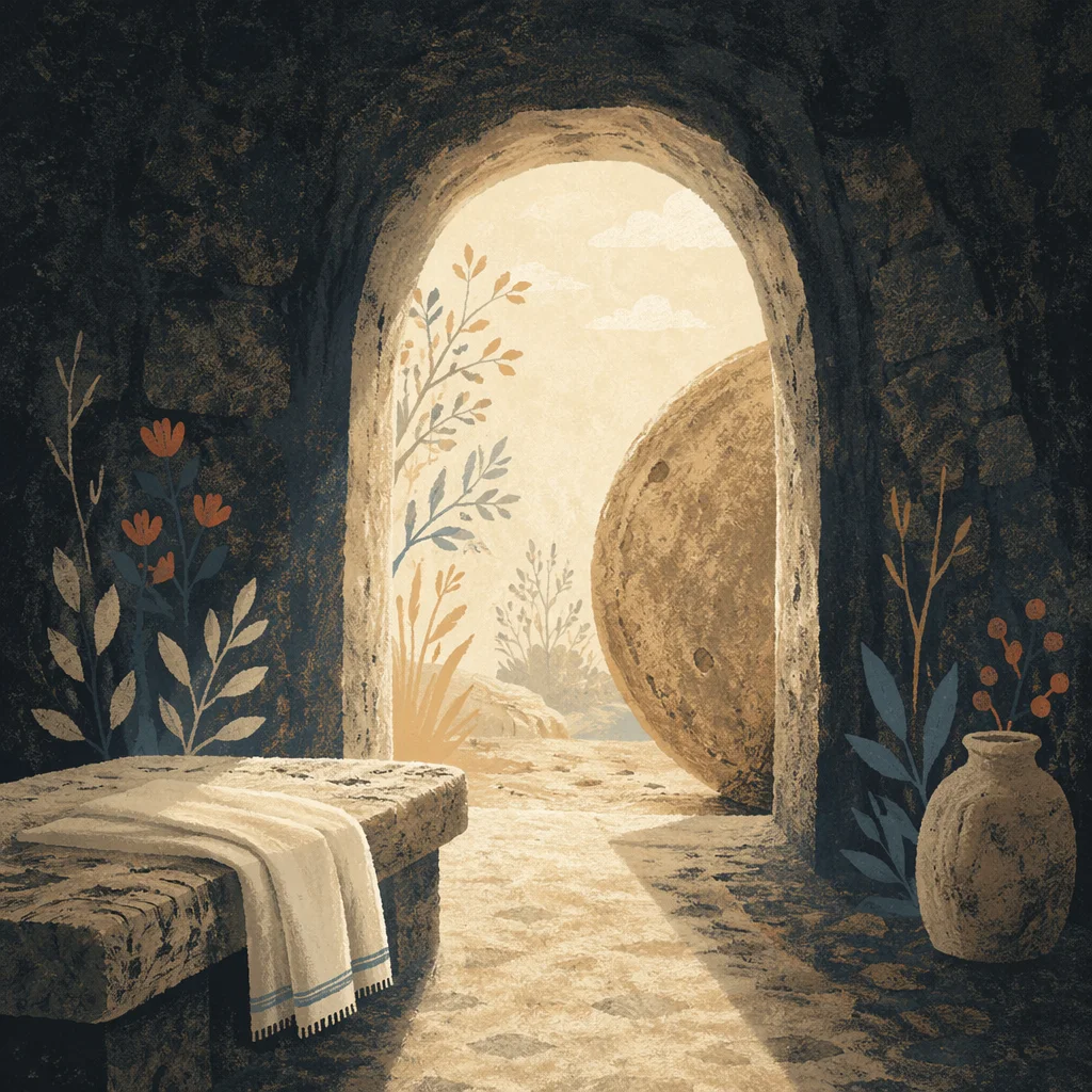 Empty Tomb Doorway in Morning Light