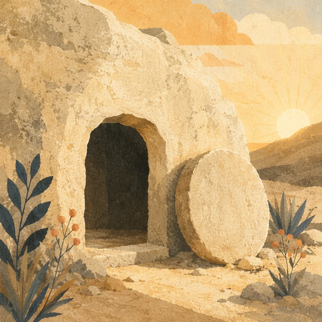 Empty Tomb in Warm Morning Light