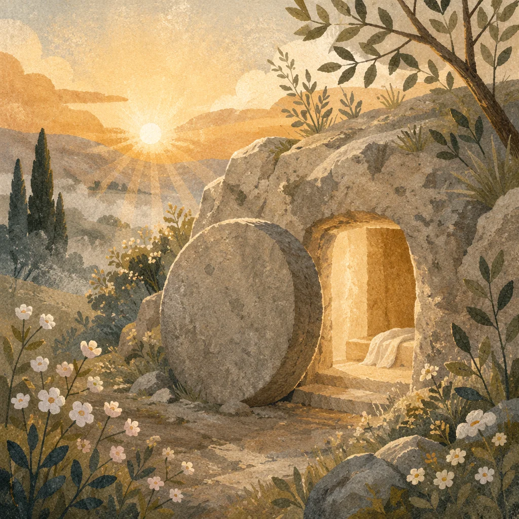 Empty Tomb at Spring Sunrise