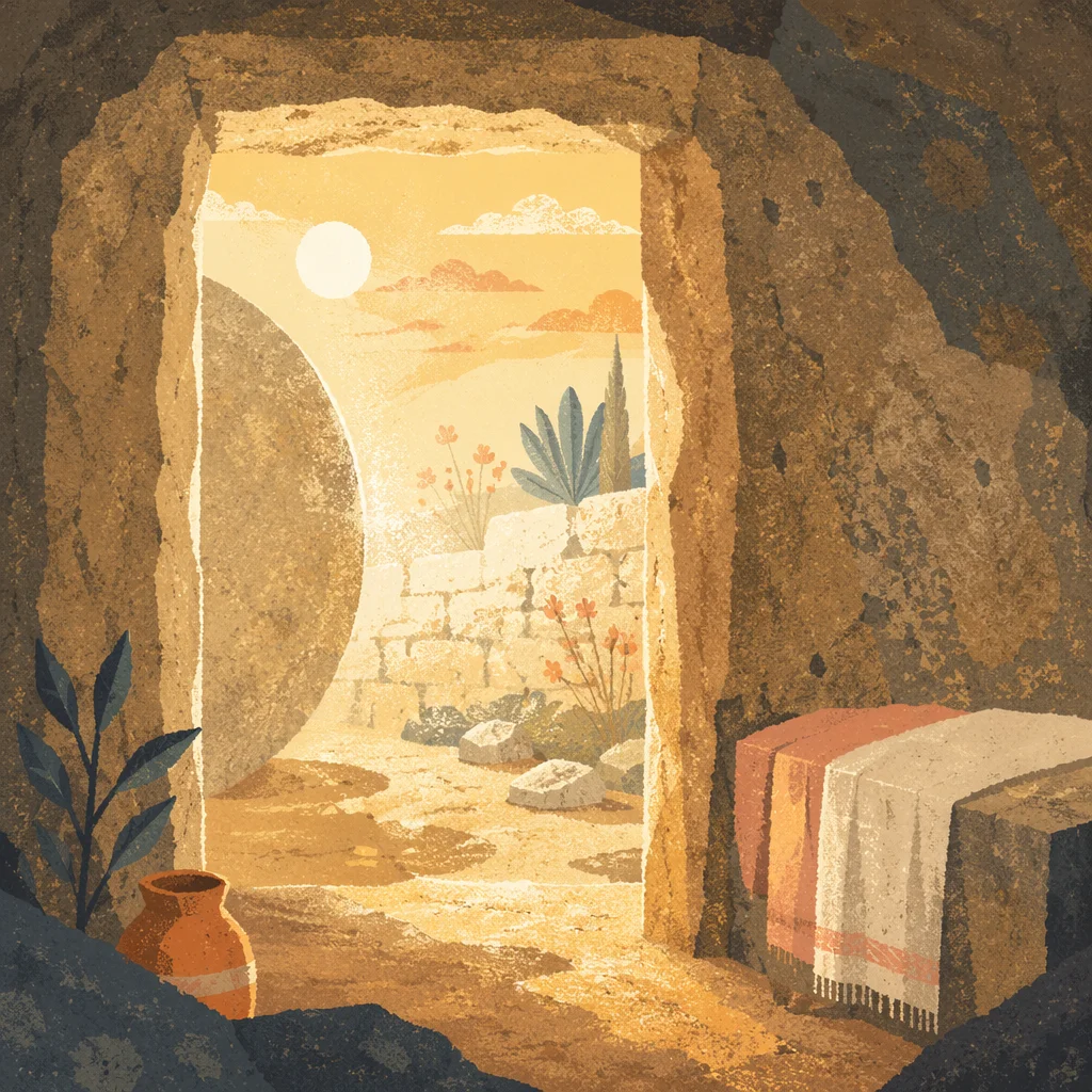 Empty Tomb at Easter Morning Light