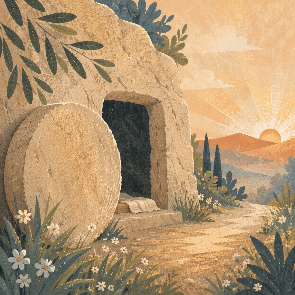 Empty Garden Tomb at Easter Sunrise