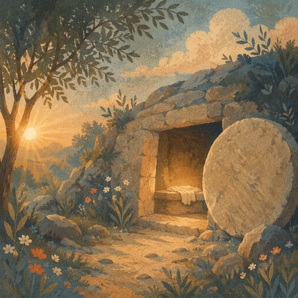 Empty Garden Tomb at Easter Sunrise