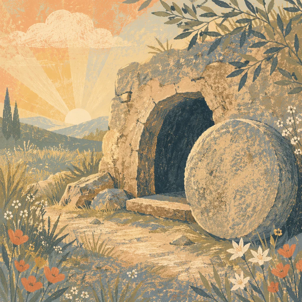 Easter Morning Empty Tomb at Sunrise