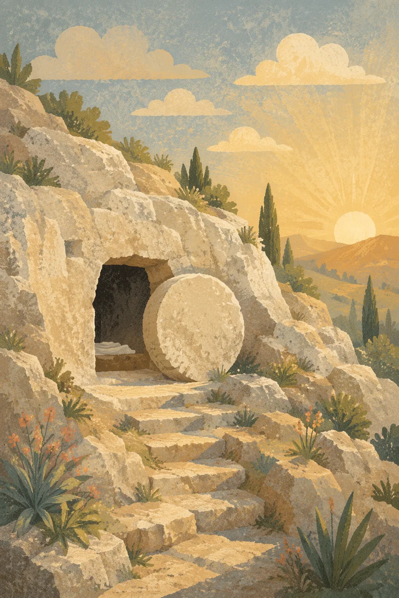 Empty Tomb at Spring Sunrise