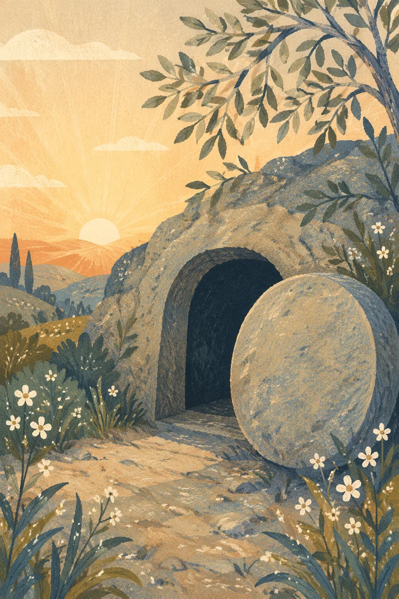 Empty Garden Tomb at Easter Sunrise