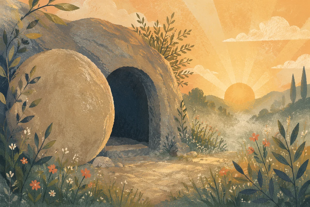 Empty Garden Tomb at Easter Sunrise