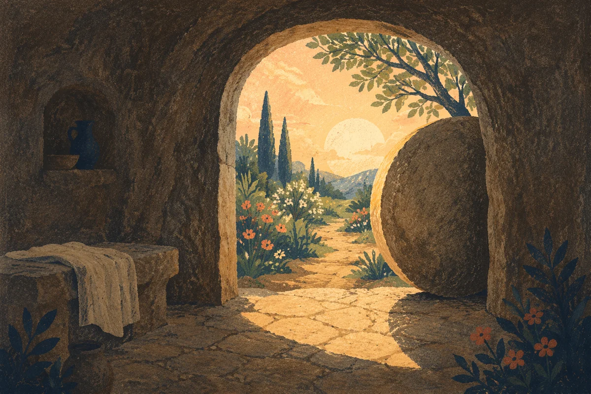 Empty Tomb at Easter Dawn