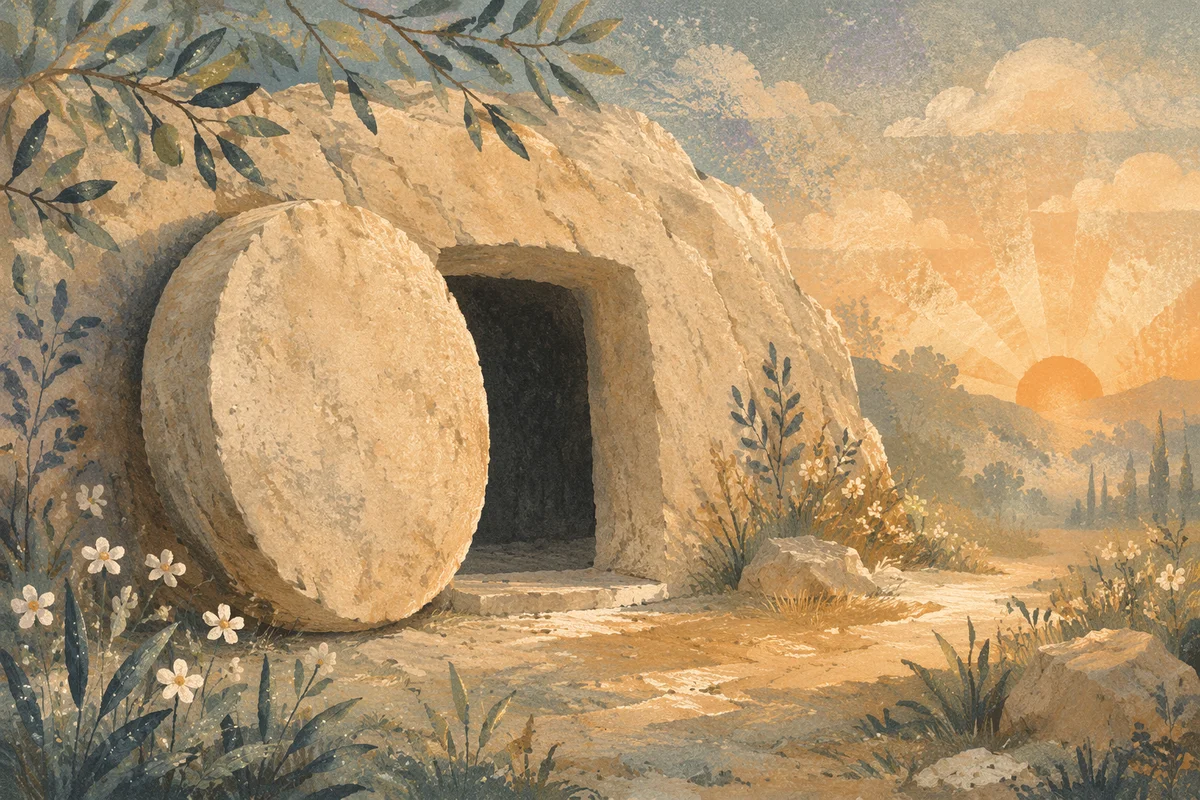 Empty Garden Tomb at Easter Sunrise