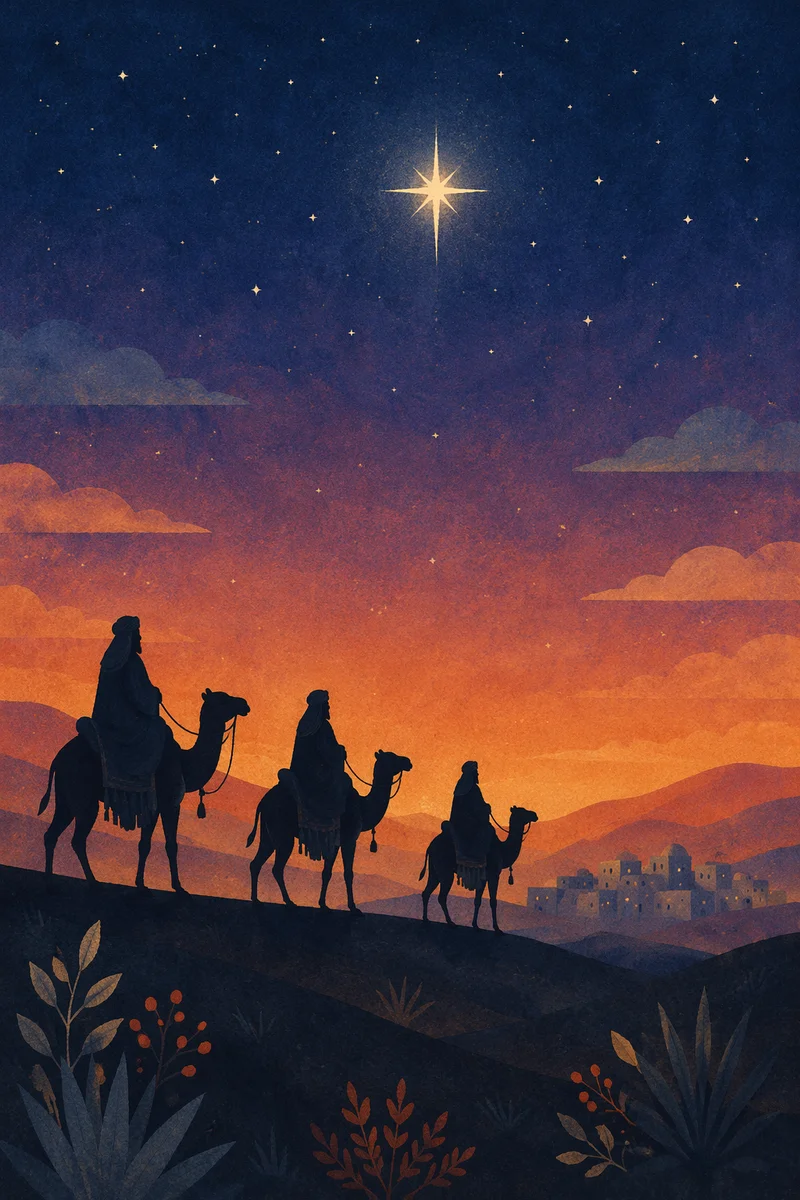 Epiphany Star Over Desert Travelers