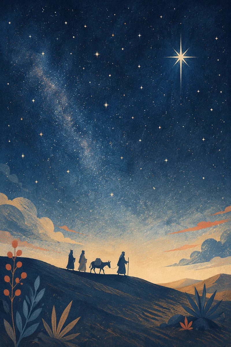 Epiphany Star Over Desert Travelers