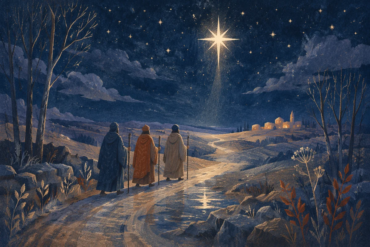 Epiphany Star Over Winter Travelers