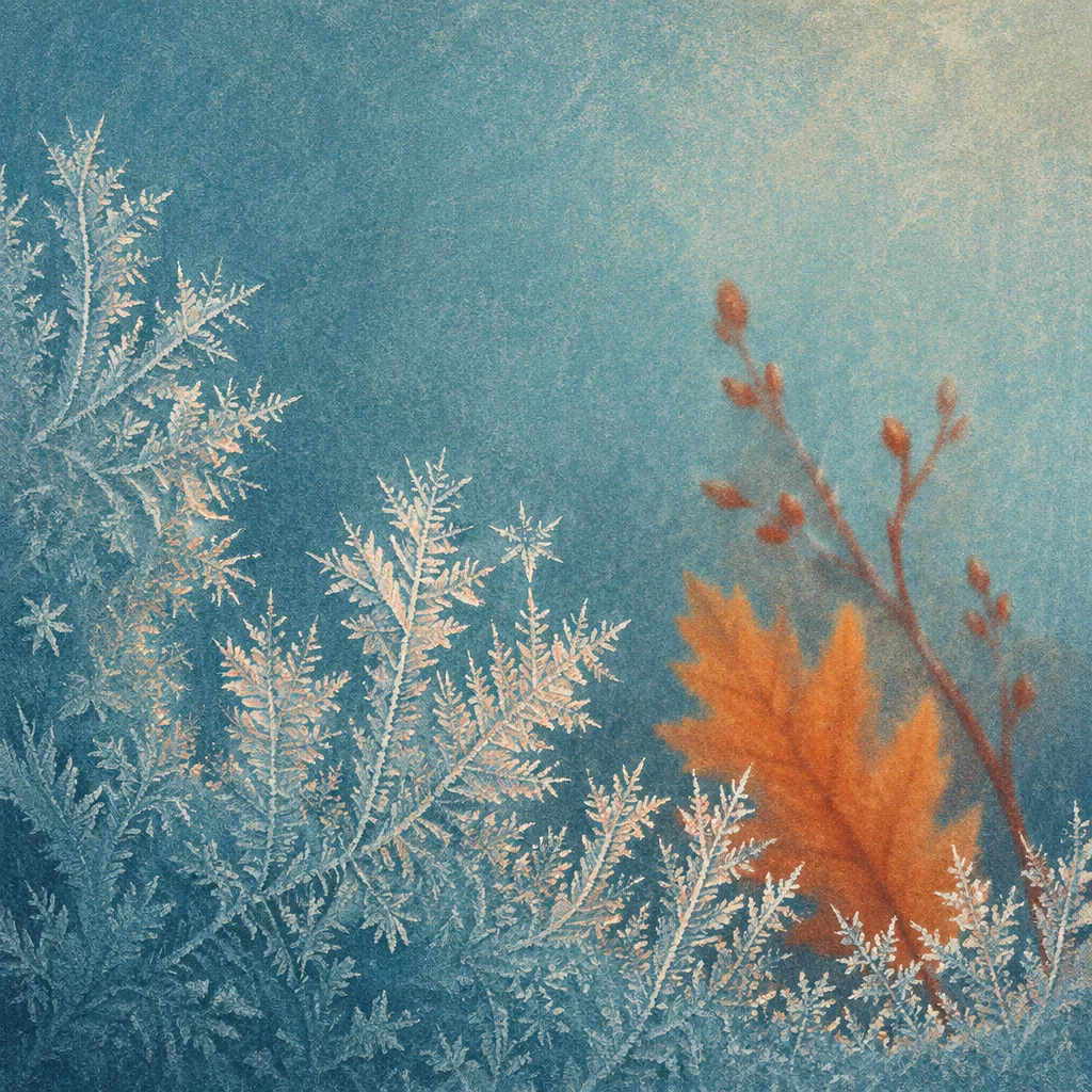 Delicate Frost Crystals on Winter Window