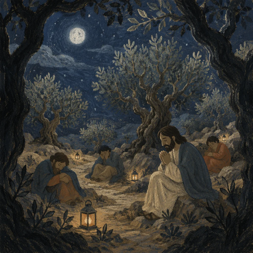 Moonlit Gethsemane Olive Grove Vigil