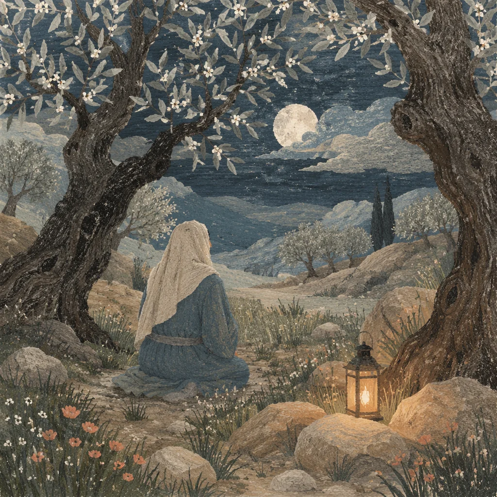 Gethsemane Olive Grove at Moonlit Prayer
