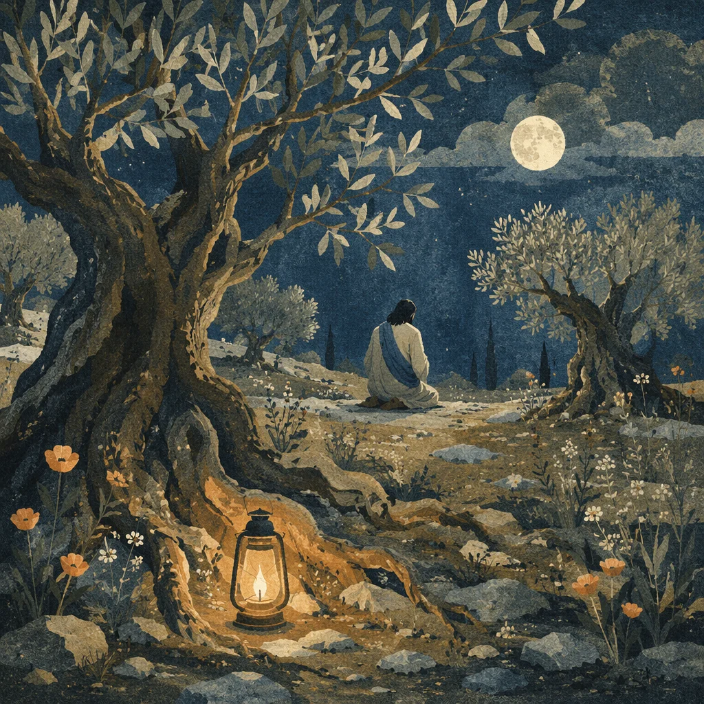 Moonlit Gethsemane Olive Grove Vigil