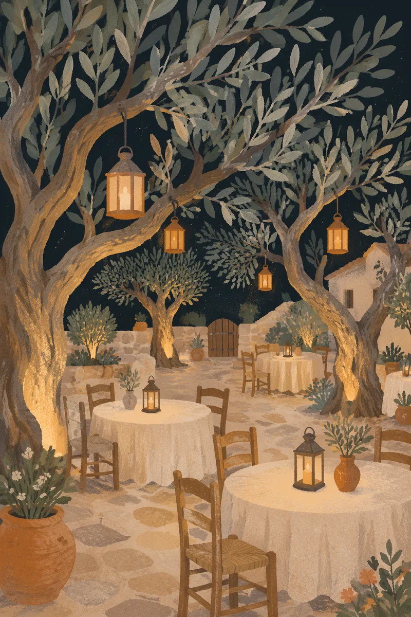 Gethsemane Olive Grove Night Lantern Dining