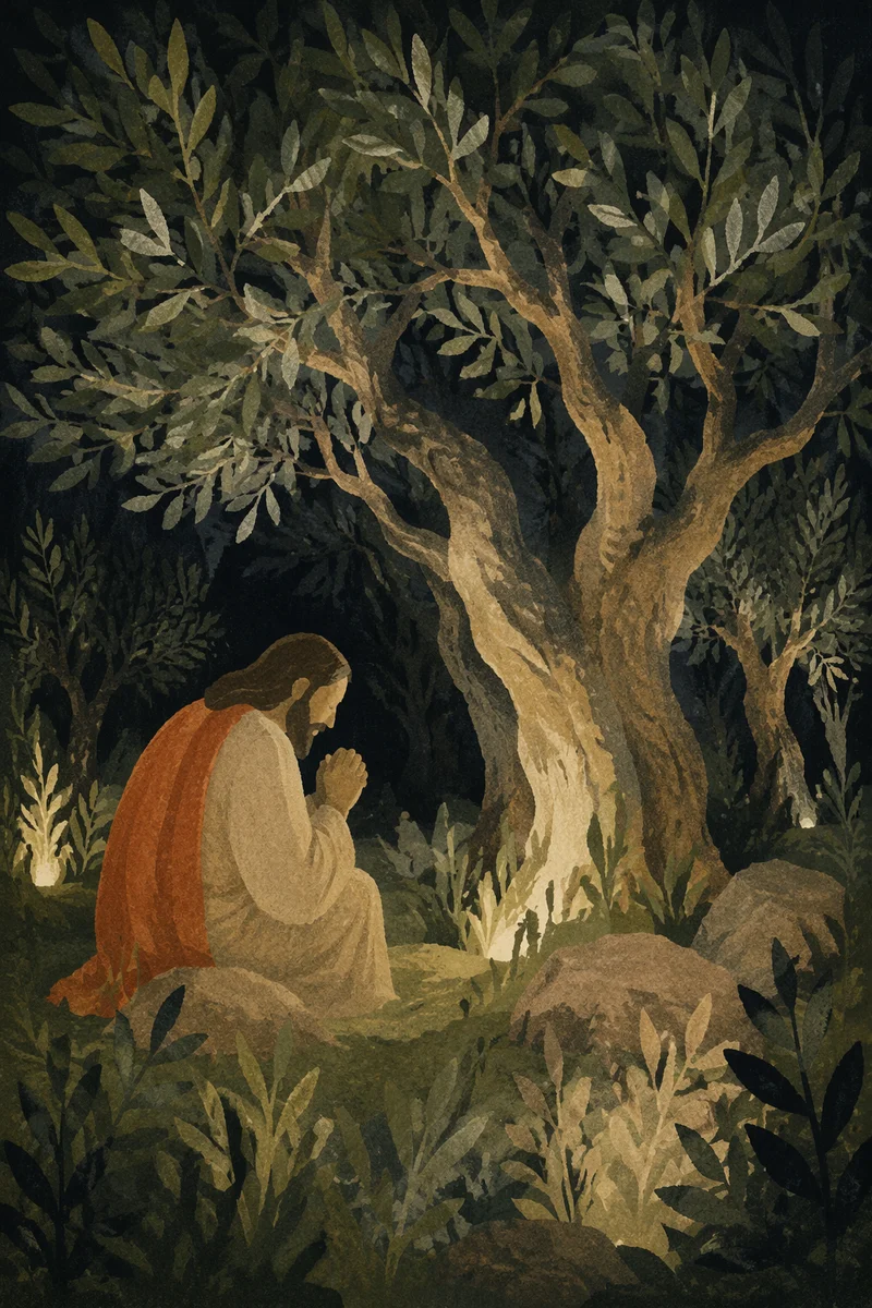 Holy Week Olive Grove at Night