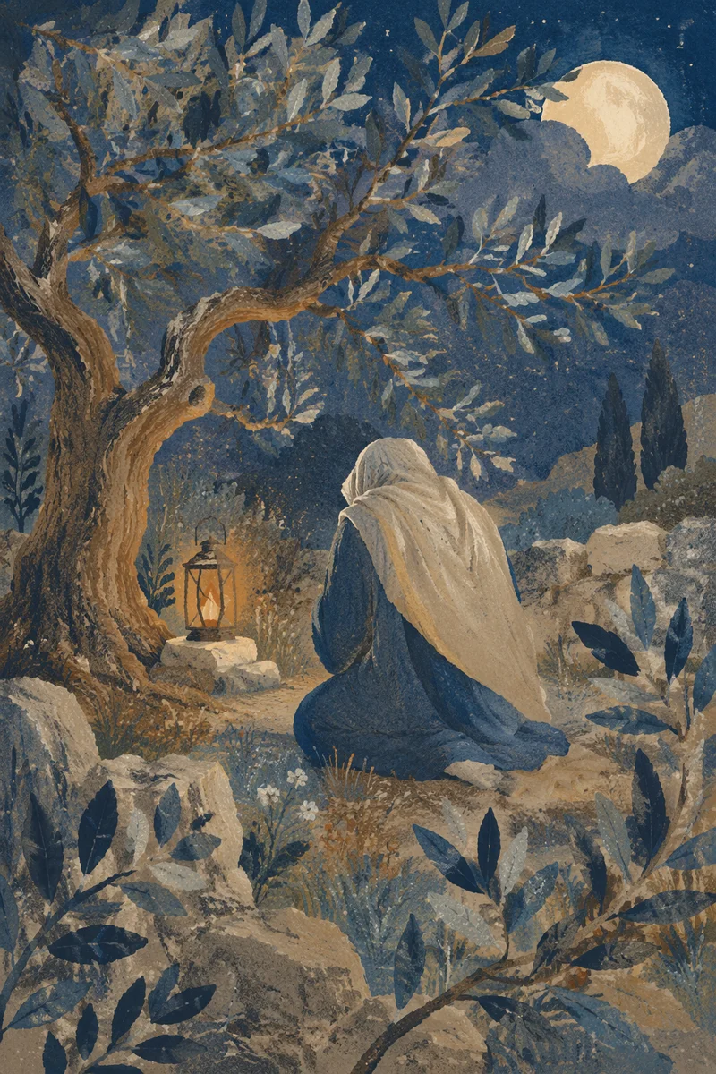 Moonlit Gethsemane Olive Grove Vigil