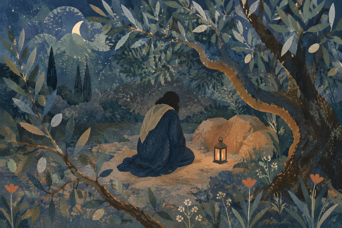 Gethsemane Olive Grove Prayer Vigil at Night