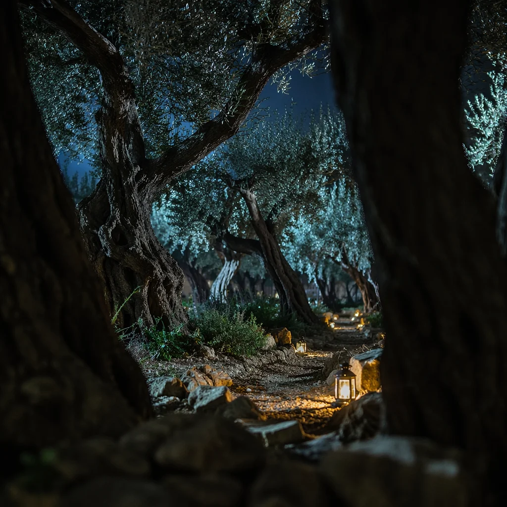 Moonlit Gethsemane Olive Grove Vigil