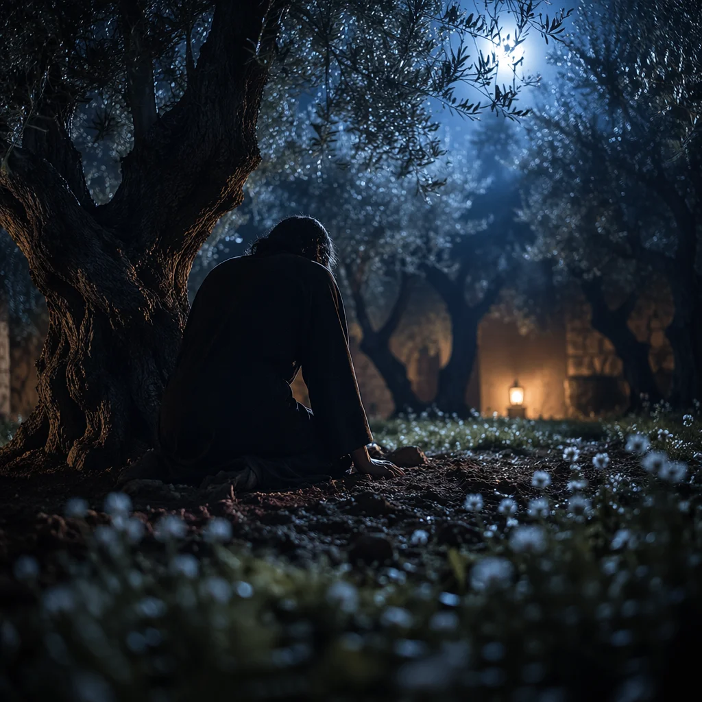 Gethsemane Olive Grove Prayer at Night