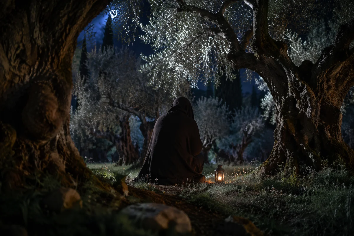 Gethsemane Olive Grove Prayer at Night
