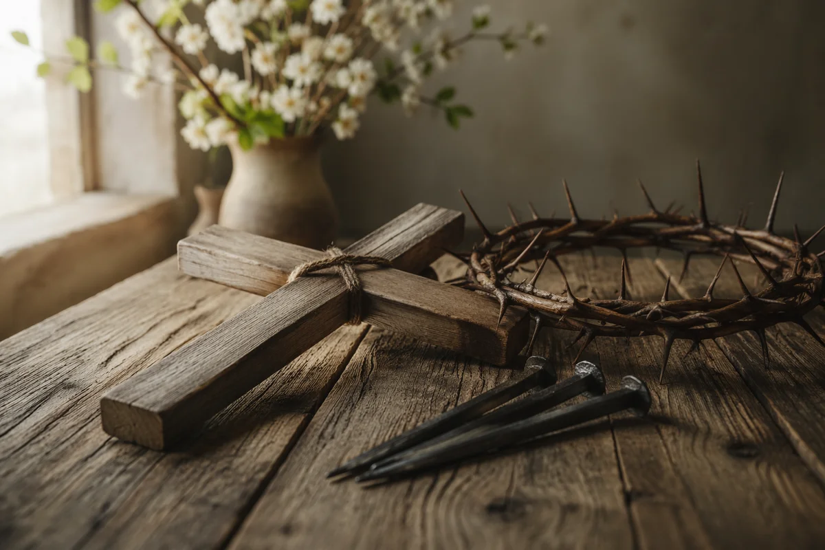 Good Friday Cross Crown and Nails