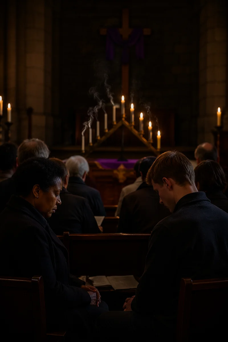 Good Friday Candlelight Service in Church