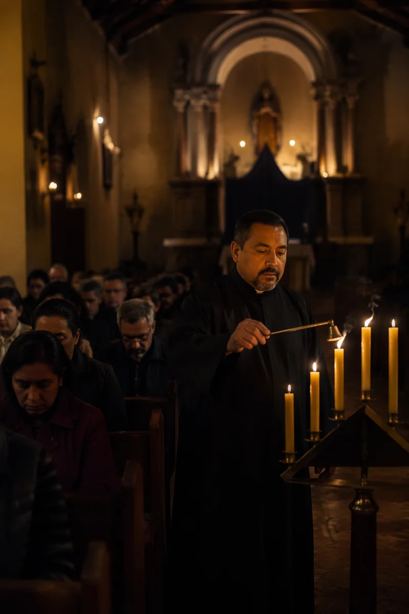 Candle Extinguishing in Quiet Chapel Service