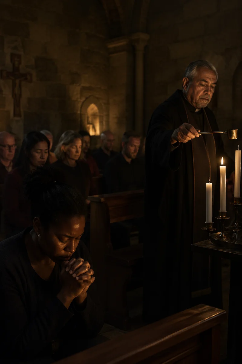 Candle Extinguishing in Stone Chapel Service