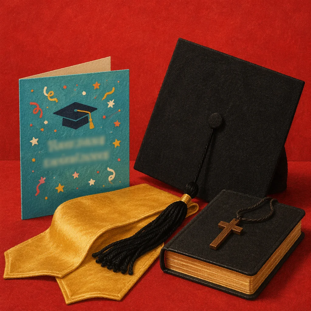 Christian Graduation Cap Bible Cross Still Life