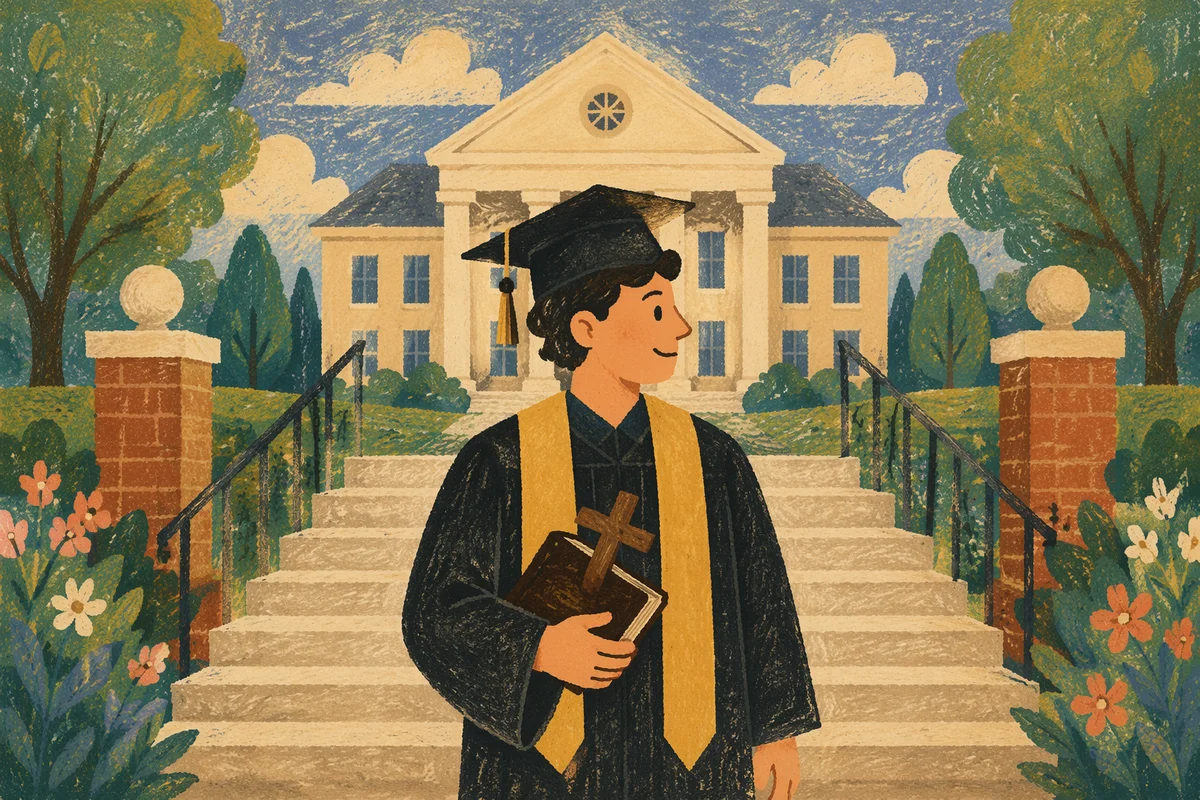 Christian Graduation with Bible and Cross
