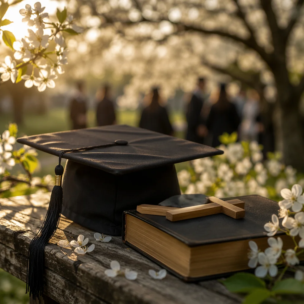 Christian Graduation Cap Bible and Cross