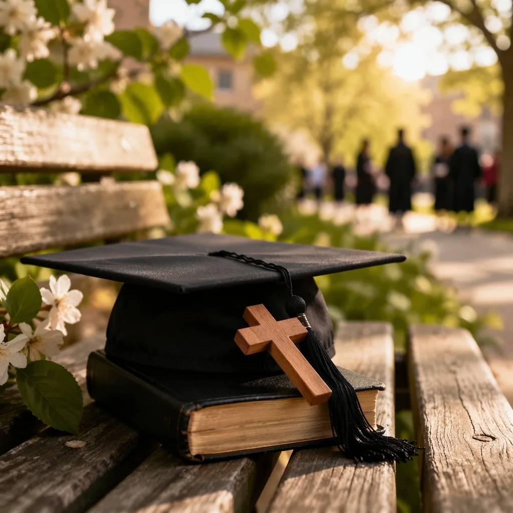 Faith Filled Graduation Cap and Bible