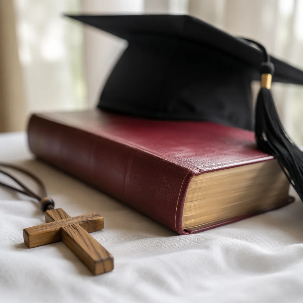 Christian Graduation Cap Bible and Cross