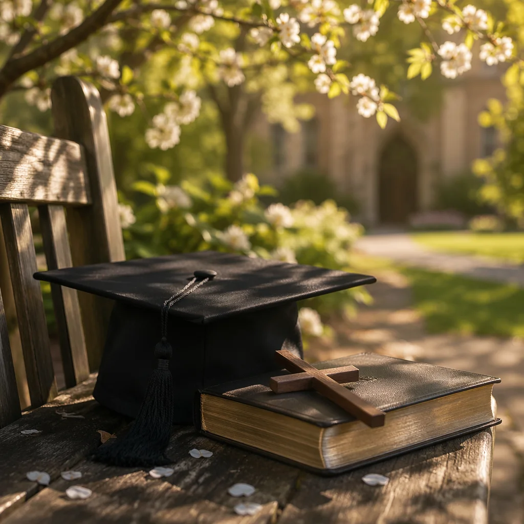 Spring Graduation Cap Bible and Cross