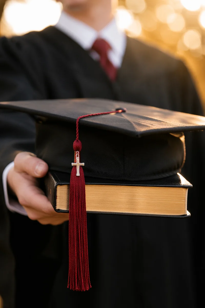 Faith Filled Graduation Cap and Bible