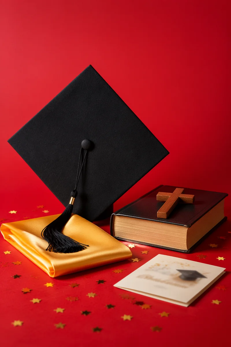Graduation Cap Bible and Cross Celebration