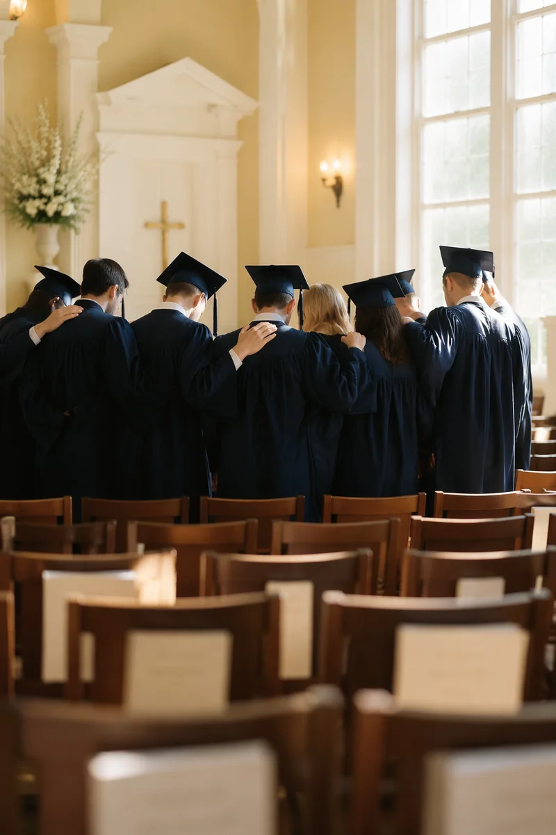 Graduation Sunday Prayer in Sunlit Chapel