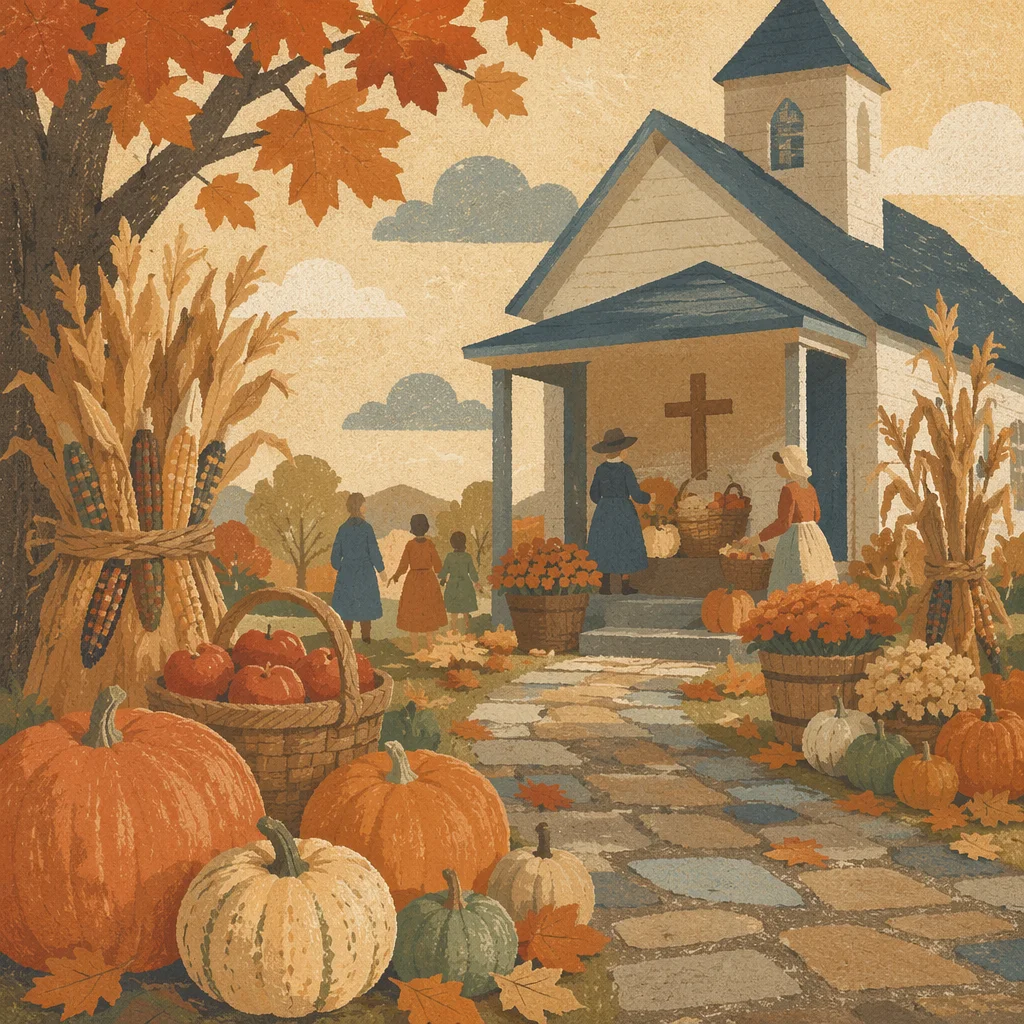 Autumn Church Harvest Festival Pumpkins