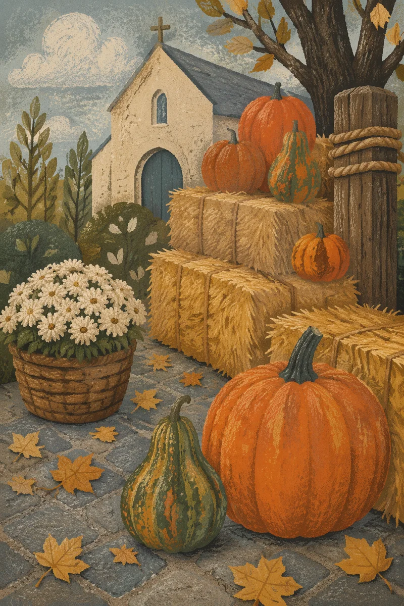 Autumn Pumpkins at Church Harvest Festival
