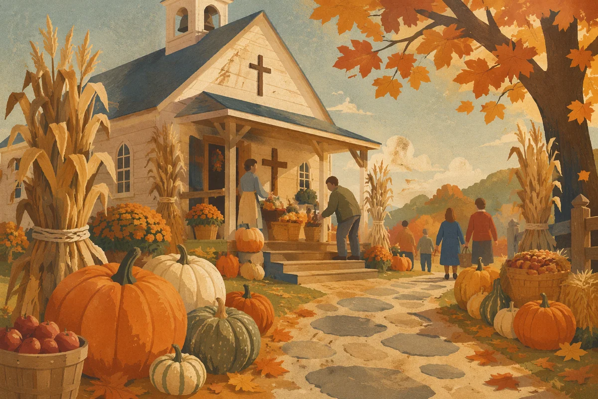 Autumn Church Harvest Festival Pumpkins